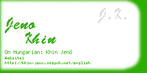 jeno khin business card