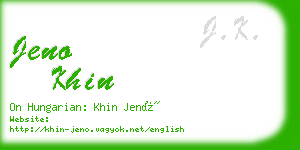 jeno khin business card